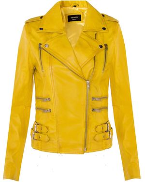 Infinity Leather Leren Brando Bikerjack-Loddon - Geel