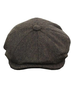 Infinity Leather Peaky Blinders Tweed Gatsby Hat - Grey