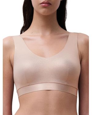 Chantelle Softstretch V-Neck Padded Crop Top - Natural