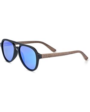 Earth Wood Mazatlan Polarized Sunglasses - Blue