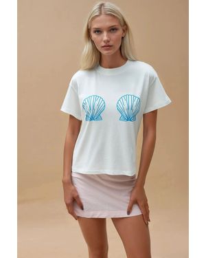 Hiccup Printed Regular Fit Crew Neck 100% Cotton T-Shirt - Blue