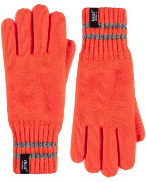Heat Holders Hi-Vis Reflective Outdoor Thermal Knitted Gloves - Red