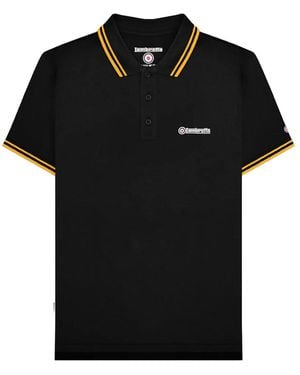 Lambretta Ss25 Twin Tip Polo Shirt Cotton - Black