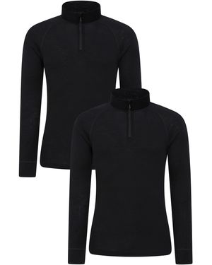 Mountain Warehouse Merino Base Layer Top Isotherm Breathable Jumper - Black