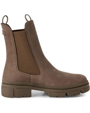 Tamaris Dune Leather Classic High Pull-On Chelsea Ankle Boots - Brown