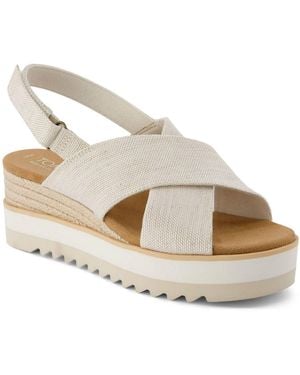 TOMS Diana Crossover Low Heel Open Toe Sandals - Metallic