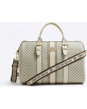 River Island Travel Bag Ri Monogram - White