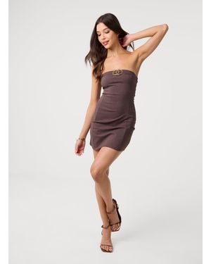 Pink Vanilla Detail Bandeau Mini Dress - Multicolour