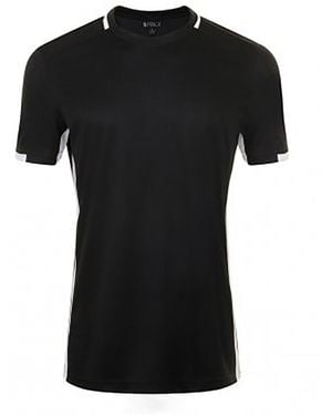 Sol's Classico Contrast Short Sleeve Football T-Shirt - Black