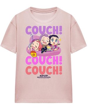 K-Pop Demon Hunters Ladies Couch T-Shirt (Powder Rose) - Pink