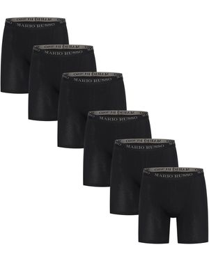 Mario Russo Onderbroeken 6-Pack Long Fit Boxers - Zwart