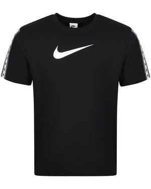 Nike Repeat Tape Short Sleeve T-Shirt Cotton - Black