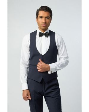 Scott Sleeveless V-Neck Slim Fit Waistcoat - Blue
