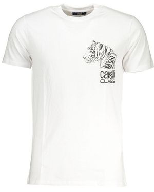Roberto Cavalli Tiger Head Tshirt Casual Style - White