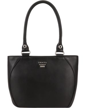 Dents Oxford Leather Shoulder Bag - Black