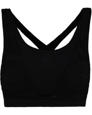 PUMA Studio Lace Strappy Bra Low Impact Training Crop Top 656685 01 - Black