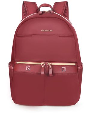 Infinity Leather Backpack Rucksack 40 X 30 X 14 Cm Underseat Travel Cabin Bag For Ryanair, Easy Jet - Red