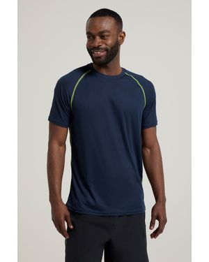 Mountain Warehouse 'Aero Ii' Short Sleeve Top With Reflective Print Isocool Sports Tee - Blue