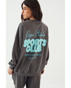 DSGN Studio Sports Bubble Slogan Oversized Sweatshirt - Multicolour