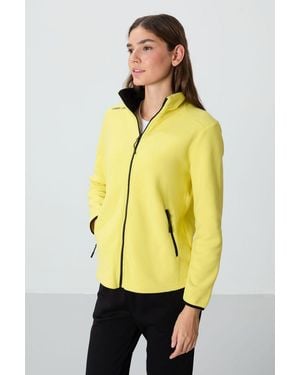 TOMMY LIFE Pluche Rits-Voorkant Sweatshirt - Geel