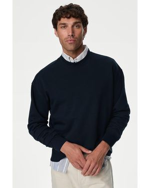 Secret Label Oversize Cotton Sweatshirt - Blue