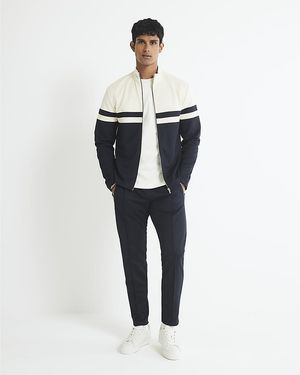 River Island Shacket Slim Fit Colour Block - White