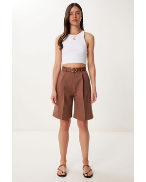 Happiness İstanbul Belted Woven Tailored Shorts - Multicolour