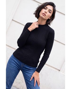 Roman Petite Cable Knit Turtleneck Jumper - Blue