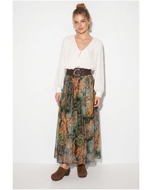 Bianco Lucci Elastane Skirt - Natural
