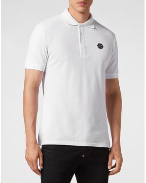 Philipp Plein Poloshirt Gothic Plein - Wit