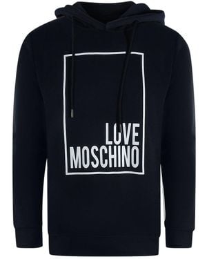 Moschino Love Hoodie Box Logo Cotton - Blue
