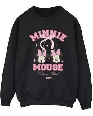 Disney Ladies Cherry Club Minnie Mouse Sweatshirt - Black