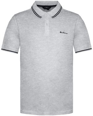 Ben Sherman Breed Tweeling Gestipt Grijs Poloshirt