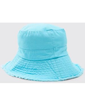 BoohooMAN Bucket Hat With Drawstring - Blue