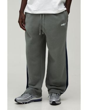 BoohooMAN Balloon Fit Washed Panelled Joggers - Black