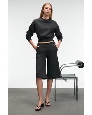 Grimelange High Waist Wide Leg Sweat Shorts - Grey