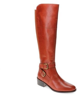 Jones Bootmaker Phoebe Small Calf Fit Leather Knee Boots - Red