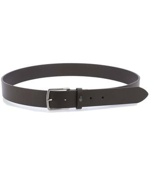 Lacoste Reversible Leather Crocodile Belt - Black