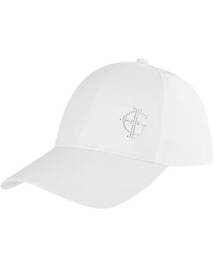 Island Green Ladies Diamante Logo Baseball Cap Cotton - White