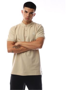 Marshall Artist Siren Collared Short Sleeve Polo Shirt - Natural