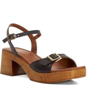 Dune Jeane Skinny Strap Clog - Brown