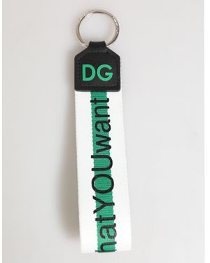 Dolce & Gabbana Logo Fabric Keychain - Green