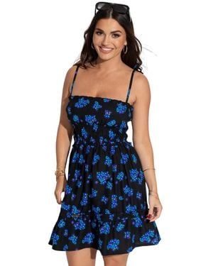 Pour Moi Frill Beach Dress - Blue