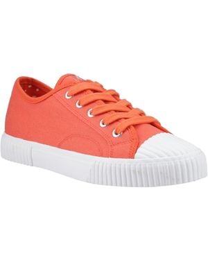 Hush Puppies Freya Canvas Textile Trainers - Red