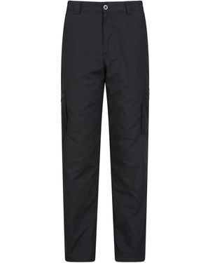 Mountain Warehouse 'Trek Ii' Trouser Warm Fleece Lined Elastic Waist Quick Dry Outdoor Trousers - Blue