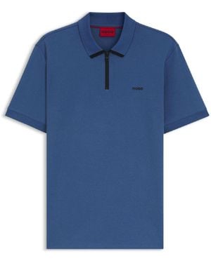HUGO Contrast Logo Polo Shirt - Blue