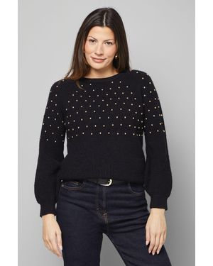 Wallis Stud Embellished Jumper - Black
