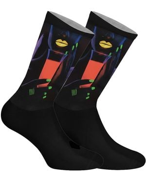 Jenes Socks Funny Printed Long For And - Black