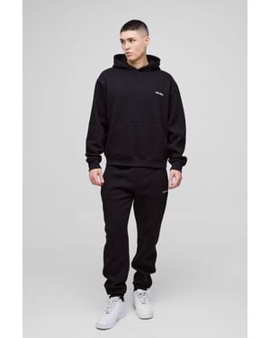 BoohooMAN 330gsm Oversized Boxy Ofcl Man Hooded Tracksuit - Blue