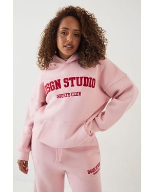 DSGN Studio Applique Oversized Hoodie - Pink